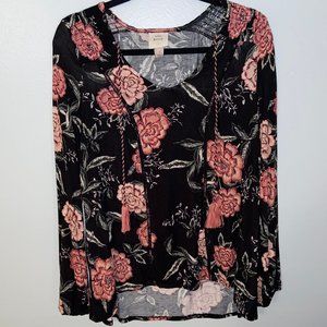 Floral Long-Sleeve Blouse